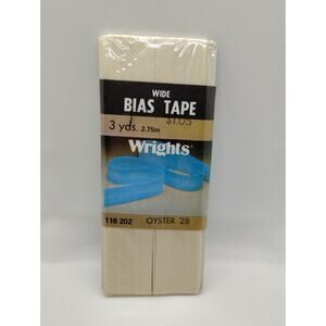Wrights Wide Bias Tape 3 yds 116 202 - Oyster 28 - Vintage Sewing